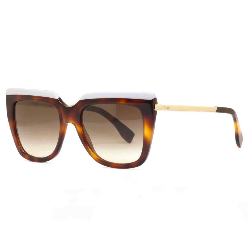 Fendi White and Brown Sunglasses Elegant Accessories